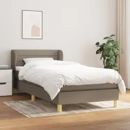 Atsperu Gultas Rāmis Ar Matraci, Pelēkbrūns, 80X200 Cm, Audums Vidaxl Atsperu Gultas Rāmis Ar Matraci, Pelēkbrūns, 80X200 Cm, Audums Vidaxl