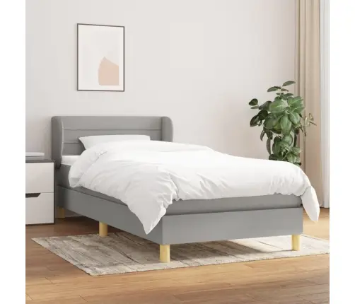 Kontinentaalvoodi Madratsiga, Helehall, 90X190 cm Kangas