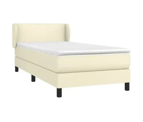 Kontinentaalvoodi Madratsiga, Kreemjas, 100X200 cm Kunstnahk