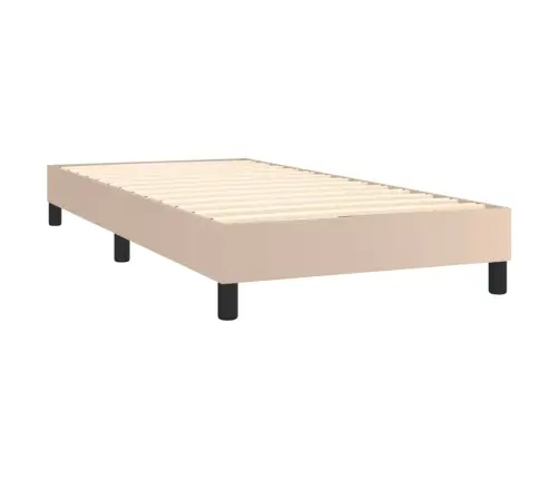 Lova Su Spyruoklėmis/Čiužiniu, Kapučino,100X200cm Dirbtinė Oda