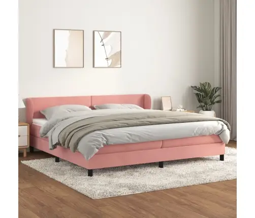 Kontinentaalvoodi Madratsiga, Roosa, 200X200 cm Samet