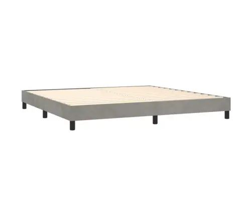 Atsperu Gulta Ar Matraci, Gaiši Pelēka Samts, 200X200 Cm Vidaxl