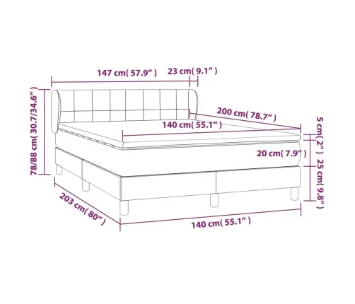 Atsperu Gulta Ar Matraci, Tumši Zaļš Samts, 140X200 Cm Vidaxl
