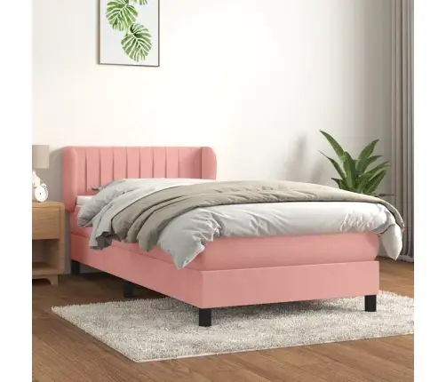 Kontinentaalvoodi Madratsiga, Roosa, 80X200 cm Samet