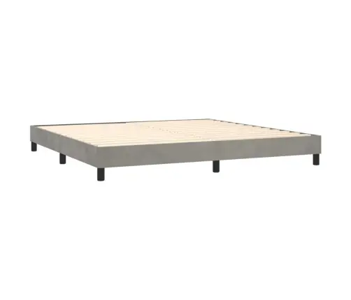 Atsperu Gulta Ar Matraci, Gaiši Pelēka Samts, 200X200 Cm Vidaxl