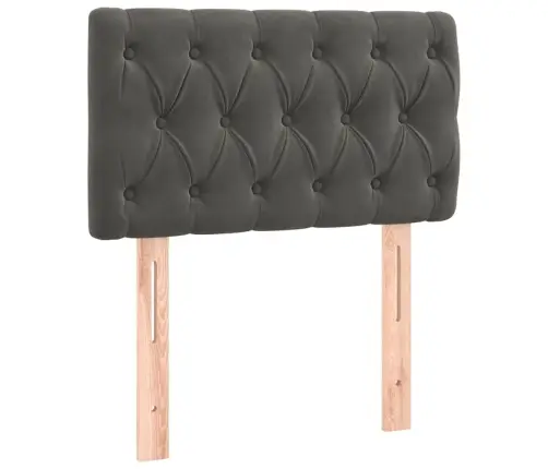 Lova Su Spyruoklėmis Ir Čiužiniu, Pilka, 80X200cm Aksomas