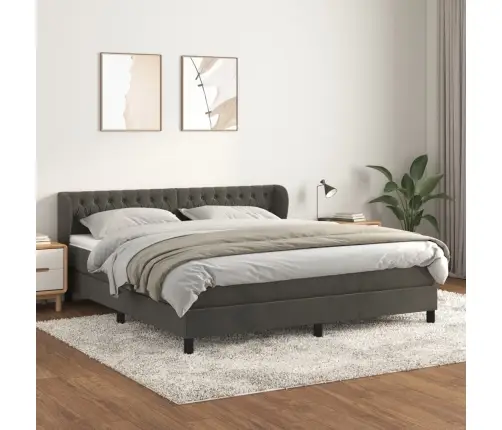 Kontinentaalvoodi Madratsiga, Tumehall, 160X200 cm Samet