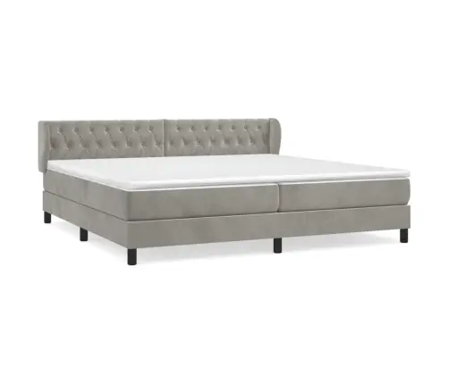 Kontinentaalvoodi Madratsiga, Helehall, 200X200 cm Samet