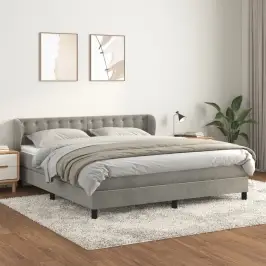 Kontinentaalvoodi Madratsiga, Helehall, 180X200 cm Samet