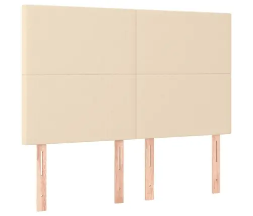 Lova Su Spyruoklėmis Ir Čiužiniu, Kreminė, 140X190 cm Audinys