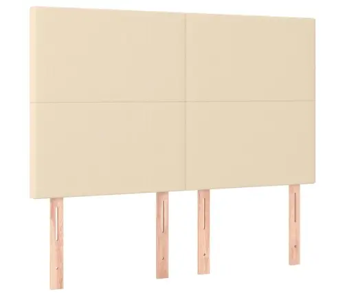 Lova Su Spyruoklėmis Ir Čiužiniu, Kreminė, 140X200 cm Audinys