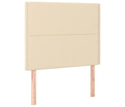 Atsperu Gultas Rāmis Ar Matraci, Krēmkrāsas, 90X200 Cm, Audums Vidaxl