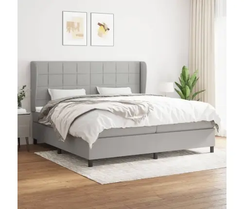 Kontinentaalvoodi Madratsiga, Helehall, 200X200 cm Kangas