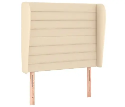 Atsperu Gultas Rāmis Ar Matraci, Krēmkrāsas, 90X200 Cm, Audums Vidaxl