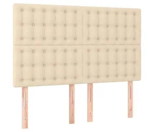 Lova Su Spyruoklėmis Ir Čiužiniu, Kreminė, 140X200 cm Audinys