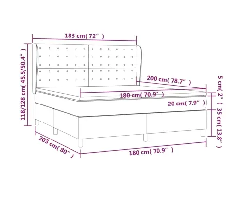 Kontinentaalvoodi Madratsiga, Kreemjas, 180X200 cm Kangas