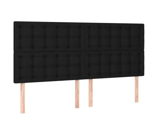Atsperu Gultas Rāmis Ar Matraci, Melna Audums, 200X200 Cm Vidaxl