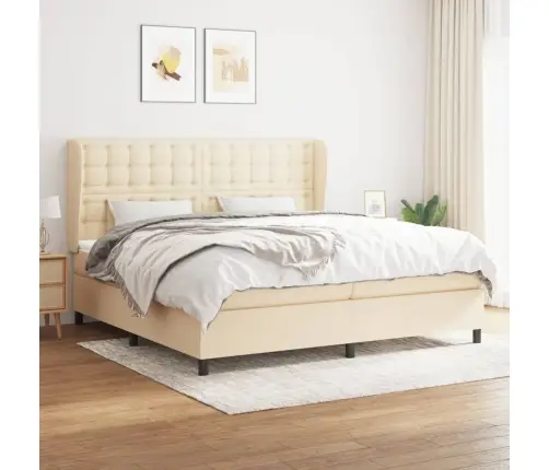 Kontinentaalvoodi Madratsiga, Kreemjas, 200X200 cm Kangas