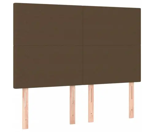 Atsperu Gulta Ar Matraci, Tumši Brūna, 140X200 Cm, Audums Vidaxl