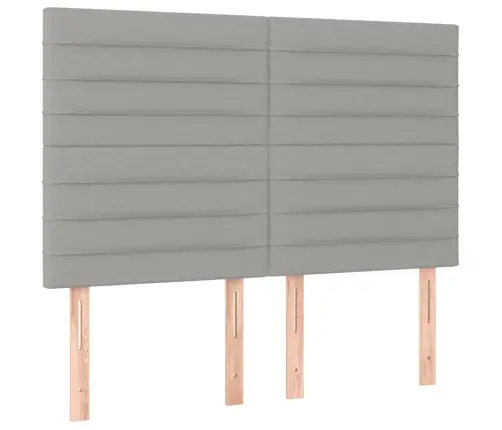 Atsperu Gultas Rāmis Ar Matraci, Gaiši Pelēka Audums, 140X200Cm Vidaxl