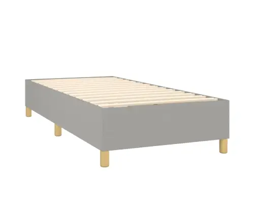 Atsperu Gulta Ar Matraci, Gaiši Pelēka, 90X200 Cm, Audums Vidaxl