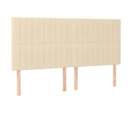 Lova Su Spyruoklėmis Ir Čiužiniu, Kreminė, 160X200 cm Audinys