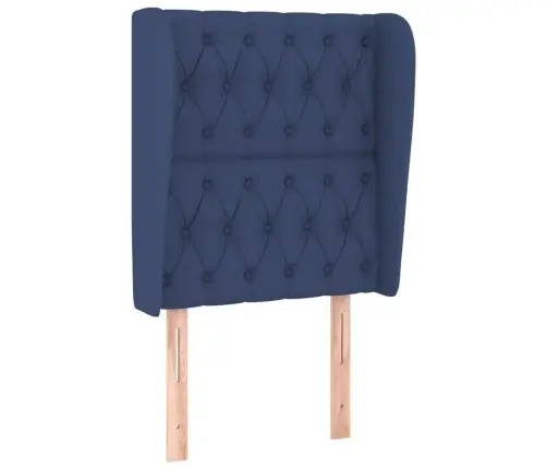 Atsperu Gultas Rāmis Ar Matraci, Zils, 80X200 Cm, Audums Vidaxl