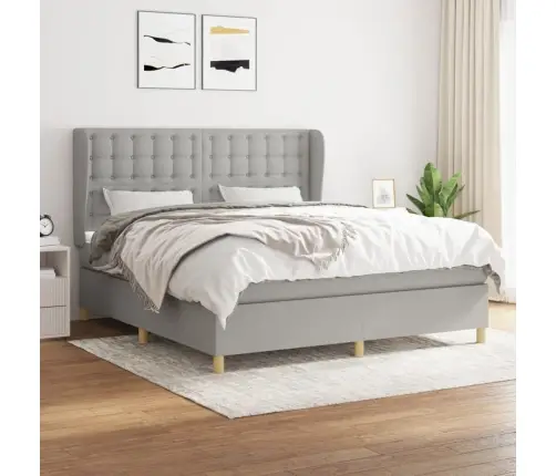 Kontinentaalvoodi Madratsiga, Helehall, 180X200 cm Kangas