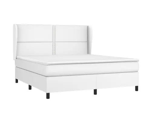 Kontinentaalvoodi Madratsiga, Valge, 180X200 cm Kunstnahk