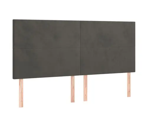 Atsperu Gulta Ar Matraci, Tumši Pelēka Samts, 160X200 Cm Vidaxl