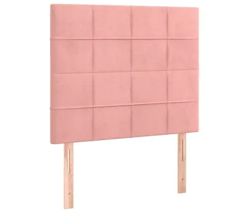 Atsperu Gulta Ar Matraci, Rozā Samts, 80X200 Cm Vidaxl