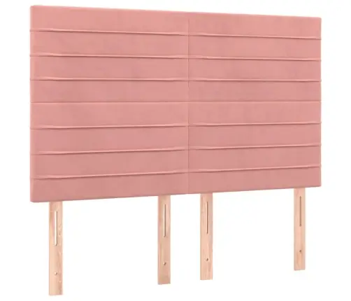 Atsperu Gulta Ar Matraci, Rozā Samts, 140X200 Cm Vidaxl