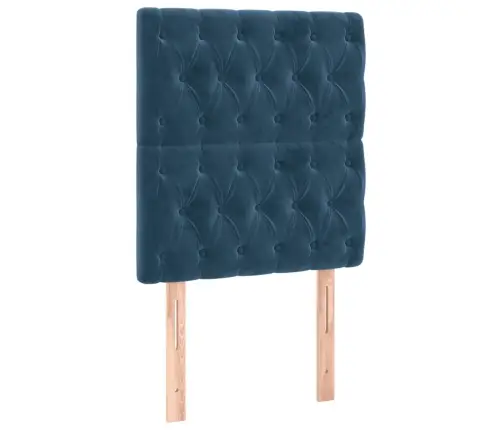 Atsperu Gulta Ar Matraci, Tumši Zils Samts, 80X200 Cm Vidaxl