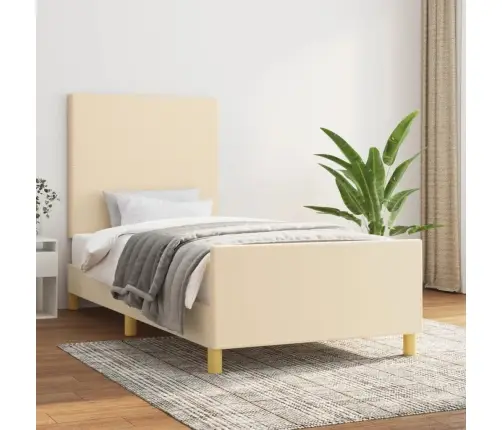 Lovos Rėmas Be Čiužinio, Kreminės Spalvos, 80X200 cm Audinys