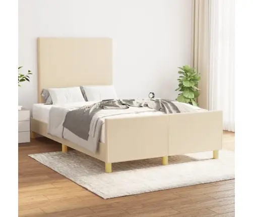 Gultas Rāmis Bez Matrača, Krēmkrāsas, 120X200 Cm, Audums Vidaxl