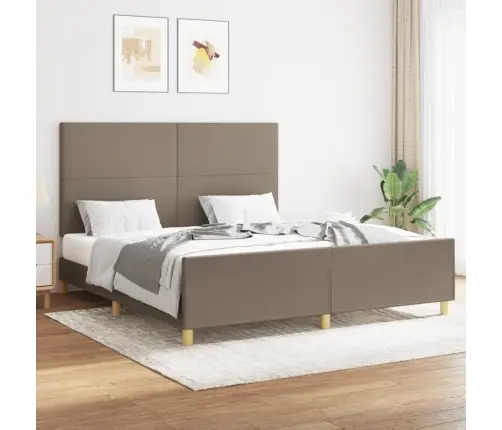 Gulta Bez Matrača, Pelēkbrūns, 160X200 Cm, Audums Vidaxl