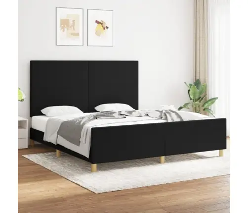 Lovos Rėmas Be Čiužinio, Juodos Spalvos, 180X200cm Audinys