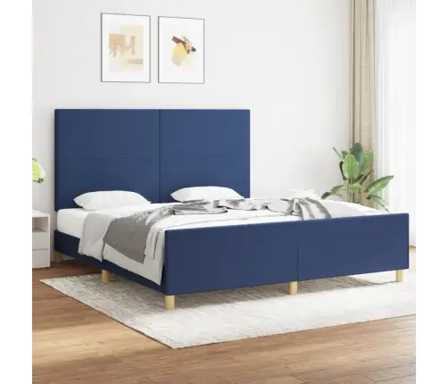 Gulta Bez Matrača, Zils, 180X200 Cm, Audums Vidaxl