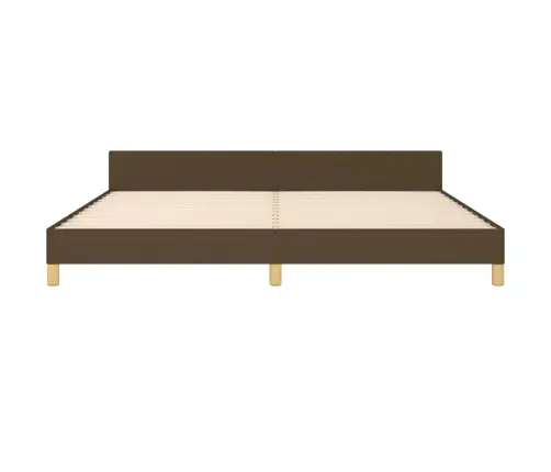 Gulta Bez Matrača, Tumši Brūns, 200X200 Cm, Audums Vidaxl