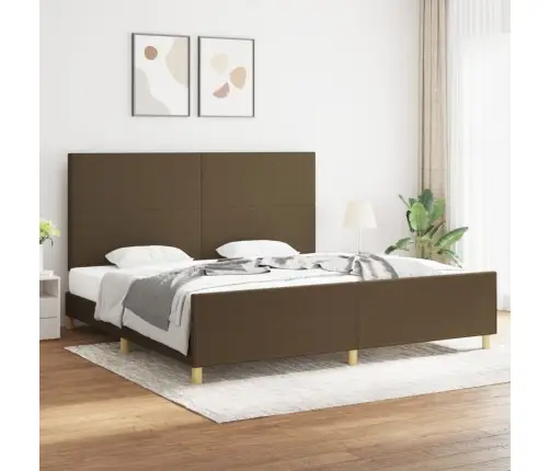 Gulta Bez Matrača, Tumši Brūns, 200X200 Cm, Audums Vidaxl