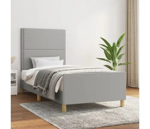 Gultas Rāmis Bez Matrača, Gaiši Pelēks, 100X200 Cm, Audums Vidaxl