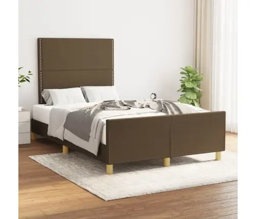 Gultas Rāmis Bez Matrača, Tumši Brūns, 120X200 Cm, Audums Vidaxl