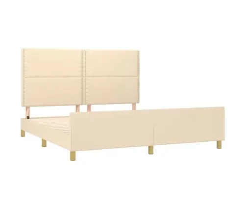 Gulta Bez Matrača, Krēmkrāsas, 180X200 Cm, Audums Vidaxl