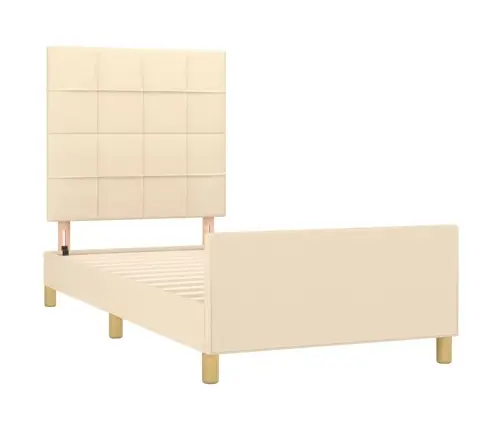 Gultas Rāmis Bez Matrača Krēma 80X200Cm Auduma Vidaxl