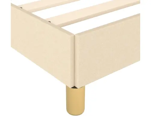 Gultas Rāmis Bez Matrača, Krēmkrāsas, 100X200 Cm, Audums Vidaxl