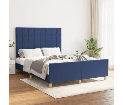 Gulta Bez Matrača, Zils, 140X190 Cm, Audums Vidaxl