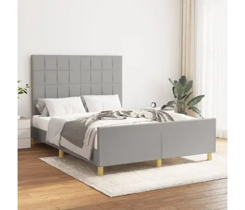 Gulta Bez Matrača, Gaiši Pelēks, 140X200 Cm, Audums Vidaxl