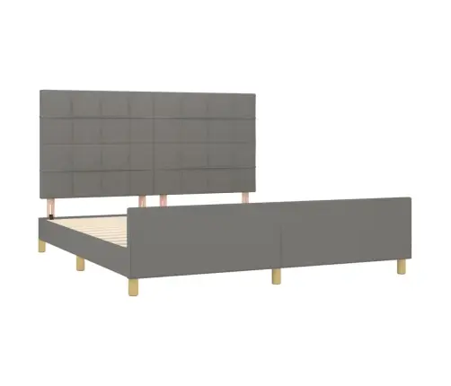 Gulta Bez Matrača, Tumši Pelēks, 160X200 Cm, Audums Vidaxl