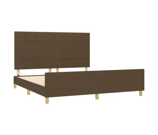 Gulta Bez Matrača, Tumši Brūns, 160X200 Cm, Audums Vidaxl