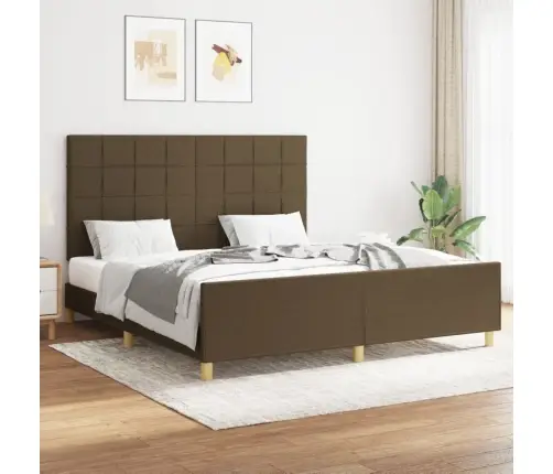 Gulta Bez Matrača, Tumši Brūns, 160X200 Cm, Audums Vidaxl